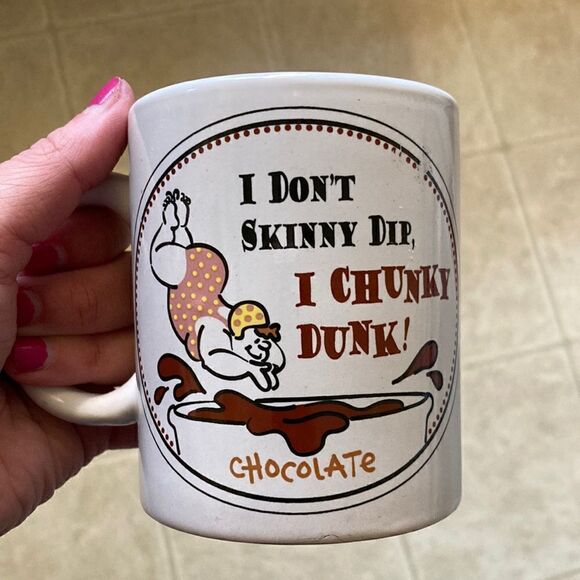 White Coffee Mug- I Don’t Skinny Dip I Chunky Dunk - Picture 1 of 5